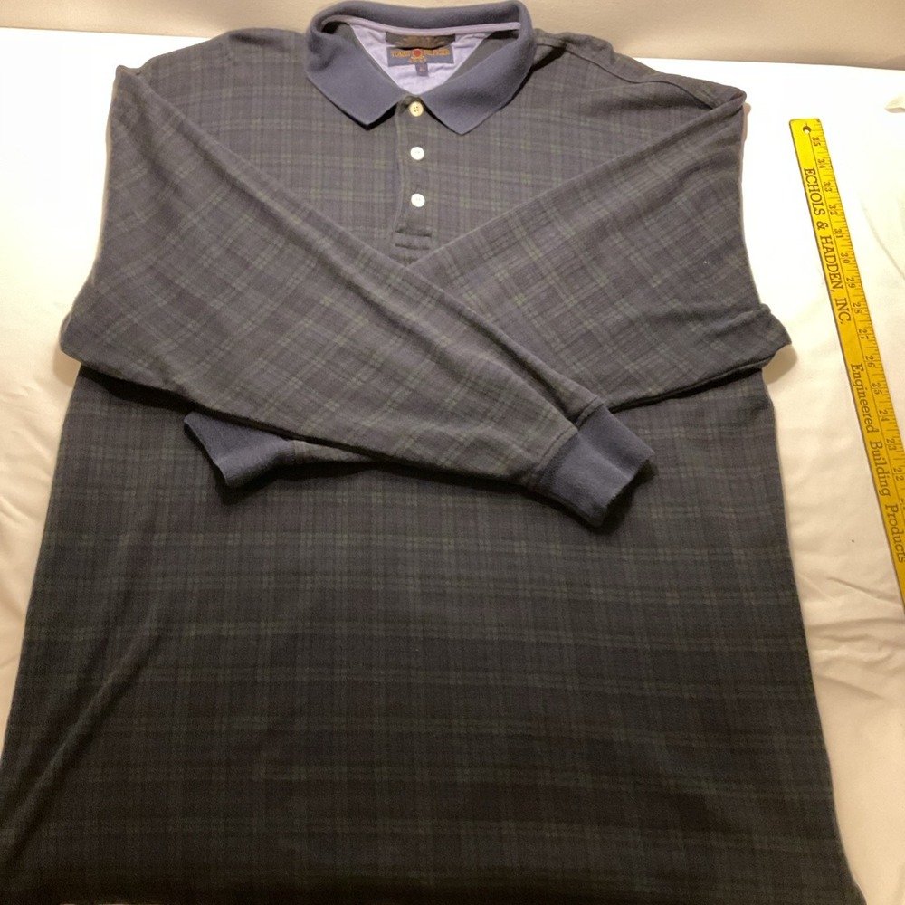 Tommy Hilfiger Golf Men's 100% Cotton Algodon Navy Blue Green  Polo, Sz L‎ D79